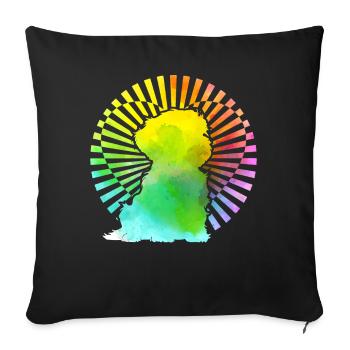 Havanais rétro - Housse de coussin décorative 45 x 45 cm - noir - Devant