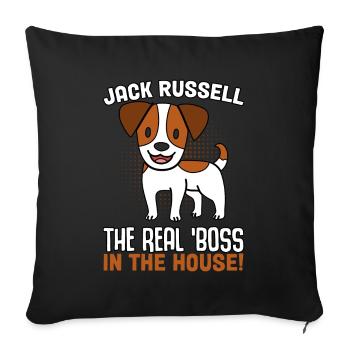 Jack Russell, le vrai dans la maison - Housse de coussin décorative 45 x 45 cm - noir - Devant