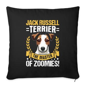 Jack Russell Terrier, le maître des Zoomies - Housse de coussin décorative 45 x 45 cm - noir - Devant