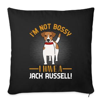 Je ne suis pas autoritaire, j’ai un Jack Russell - Housse de coussin décorative 45 x 45 cm - noir - Devant