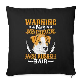 Attention : Peut contenir des cheveux de jack Russell - Housse de coussin décorative 45 x 45 cm - noir - Devant
