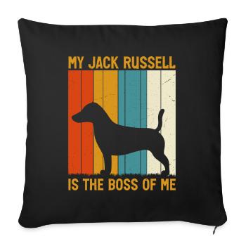 My Jack Russell is hte chief of me - Sofa pillowcase 17,3'' x 17,3'' (45 x 45 cm) - black - Front