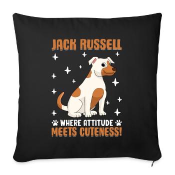 Jack Russelloù l’attitude rencontre la gentillesse - Housse de coussin décorative 45 x 45 cm - noir - Devant