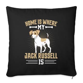 La maison, c’est là où se trouve mon Jack Russell - Housse de coussin décorative 45 x 45 cm - noir - Devant