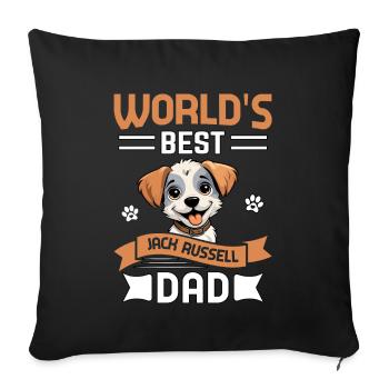 Le meilleur papa Jack Russell au monde - Housse de coussin décorative 45 x 45 cm - noir - Devant