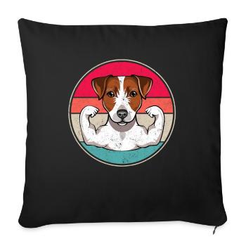 Jack Russell Terrier - Sofa pillowcase 17,3'' x 17,3'' (45 x 45 cm) - black - Front