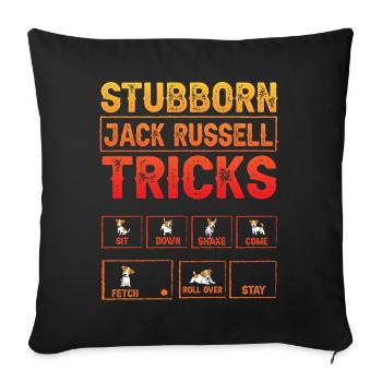 Astuces de Jack Russell têtues - Housse de coussin décorative 45 x 45 cm - noir - Devant