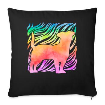 Jack Russell Terrier - Sofa pillowcase 17,3'' x 17,3'' (45 x 45 cm) - black - Front