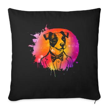 Jack Russell Terrier - Sofa pillowcase 17,3'' x 17,3'' (45 x 45 cm) - black - Front
