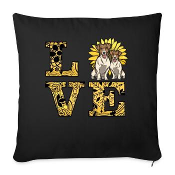 Jack Russell Love - Sofa pillowcase 17,3'' x 17,3'' (45 x 45 cm) - black - Front