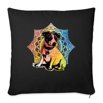 Jack Russell Retro - Sofa pillowcase 17,3'' x 17,3'' (45 x 45 cm) - black - Front