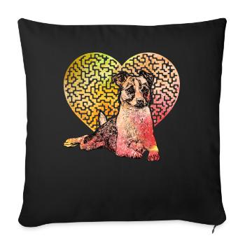 Jack Russell Terrier - Sofa pillowcase 17,3'' x 17,3'' (45 x 45 cm) - black - Front