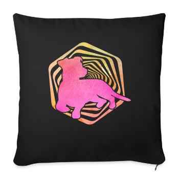 Jack Russell Terrier - Sofa pillowcase 17,3'' x 17,3'' (45 x 45 cm) - black - Front
