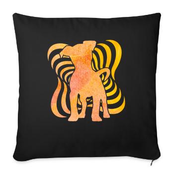 Jack Russell Terrier Retro - Sofa pillowcase 17,3'' x 17,3'' (45 x 45 cm) - black - Front