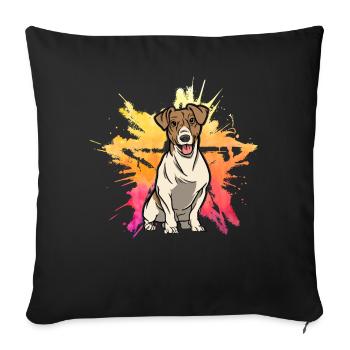 Jack Russell - Sofa pillowcase 17,3'' x 17,3'' (45 x 45 cm) - black - Front