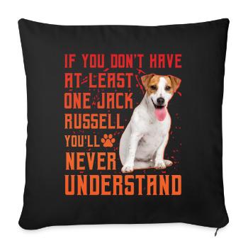 Jack Russell - Sofa pillowcase 17,3'' x 17,3'' (45 x 45 cm) - black - Front