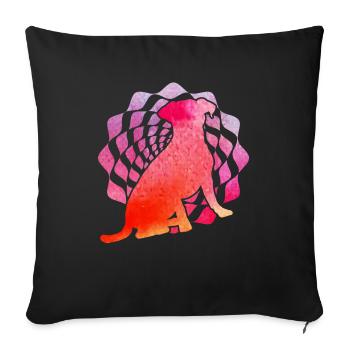 Jack Russell Terrier Rétro - Housse de coussin décorative 45 x 45 cm - noir - Devant