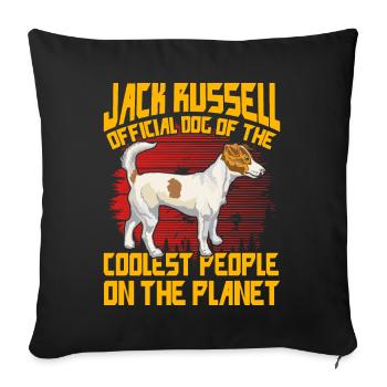 Jack Russell chien officiel des gens sur la planète - Housse de coussin décorative 45 x 45 cm - noir - Devant