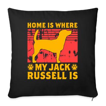 La maison, c’est là où se trouve mon Jack Russell - Housse de coussin décorative 45 x 45 cm - noir - Devant