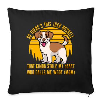 Jack Russell Terrier - Sofa pillowcase 17,3'' x 17,3'' (45 x 45 cm) - black - Front