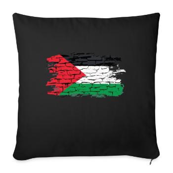 Palestine Flag Graffiti Art - Sofa pillowcase 17,3'' x 17,3'' (45 x 45 cm) - black - Front