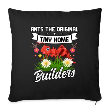 Ants the original tiny home builders - Sofa pillowcase 17,3'' x 17,3'' (45 x 45 cm) - black - Front