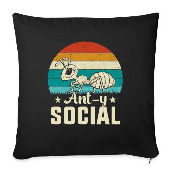 Ant-y social - Sofa pillowcase 17,3'' x 17,3'' (45 x 45 cm) - black - Front