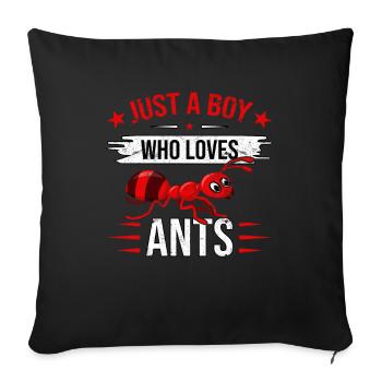 Juste un garçon qui aime les fourmis - Housse de coussin décorative 45 x 45 cm - noir - Devant