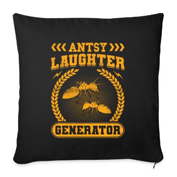 Générateur de rire Antsy - Housse de coussin décorative 45 x 45 cm - noir - Devant