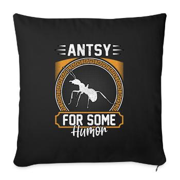 Anxiété pour un peu d'humour - Housse de coussin décorative 45 x 45 cm - noir - Devant
