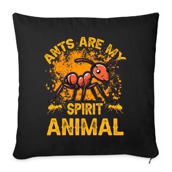 Ants are my spirit animal - Sofa pillowcase 17,3'' x 17,3'' (45 x 45 cm) - black - Front