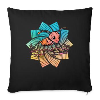 Ant Retro - Sofa pillowcase 17,3'' x 17,3'' (45 x 45 cm) - black - Front