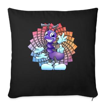 ant - Sofa pillowcase 17,3'' x 17,3'' (45 x 45 cm) - black - Front
