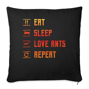 Mangez, dormez, aimez les fourmis, répétez - Housse de coussin décorative 45 x 45 cm - noir - Devant