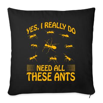 Oui, j'ai vraiment besoin de toutes ces réponses - Housse de coussin décorative 45 x 45 cm - noir - Devant