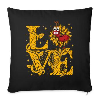 Ants love - Sofa pillowcase 17,3'' x 17,3'' (45 x 45 cm) - black - Front