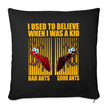 I used to believe when I was a kid bad answers - Sofa pillowcase 17,3'' x 17,3'' (45 x 45 cm) - black - Front