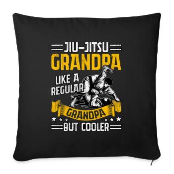 Jiu-Jitsu Grand-père comme une glacière de grand-père ordinaire - Housse de coussin décorative 45 x 45 cm - noir - Devant