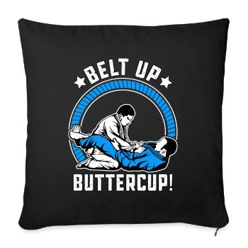 Belt Up Buttercup Brazilian Jiu-Jitsu - Sofa pillowcase 17,3'' x 17,3'' (45 x 45 cm) - black - Front