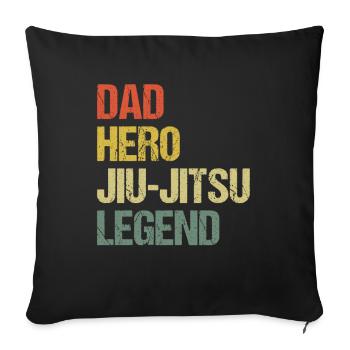 Légende du Jiu-Jitsu Dad Hero - Housse de coussin décorative 45 x 45 cm - noir - Devant
