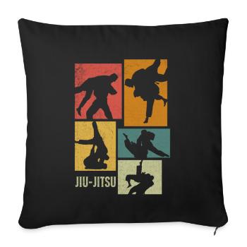 Brazilian Jiu-Jitsu Retro - Sofa pillowcase 17,3'' x 17,3'' (45 x 45 cm) - black - Front