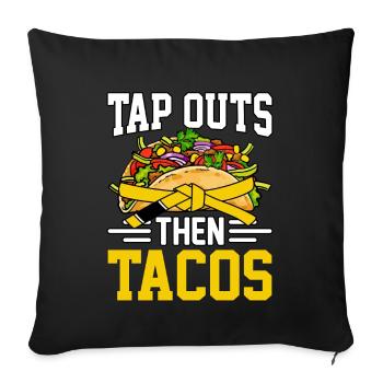 Tapez sur les sorties, puis sur les tacos, BJJ - Housse de coussin décorative 45 x 45 cm - noir - Devant