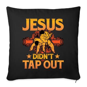 Jesus didn't tap out Brazilian Jiu-Jitsu - Sofa pillowcase 17,3'' x 17,3'' (45 x 45 cm) - black - Front