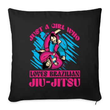 Juste une fille qui aimeJiu-jitsu brésilien - Housse de coussin décorative 45 x 45 cm - noir - Devant