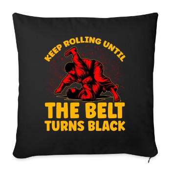 Keep rolling until the belt turns black - Sofa pillowcase 17,3'' x 17,3'' (45 x 45 cm) - black - Front