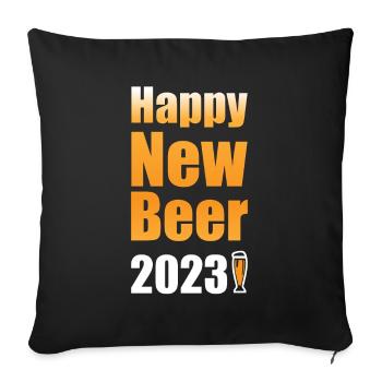 Bonne nouvelle bière 2023 - Housse de coussin décorative 45 x 45 cm - noir - Devant