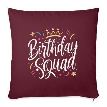 Diadème de princesse de l’escouade d’anniversaire - Housse de coussin décorative 45 x 45 cm - bordeaux - Devant