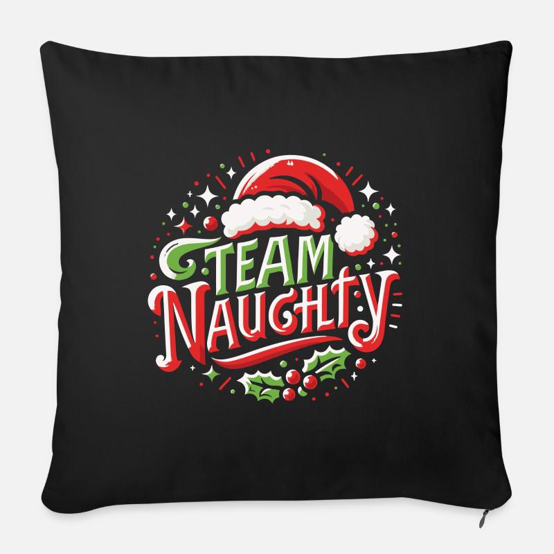 Team Freche Lustige Weihnachten - Sofakissenbezug 45 x 45 cm - Schwarz