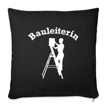 Bauleiter Baustellenleiter - Sofakissenbezug 45 x 45 cm - Schwarz - Vorne
