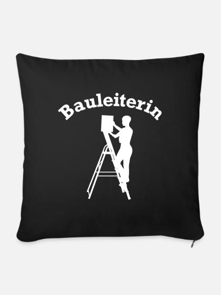 Bauleiter Baustellenleiter - Sofakissenbezug 45 x 45 cm - Schwarz